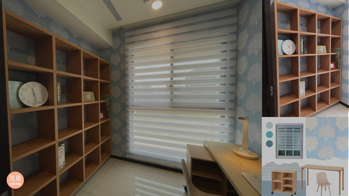 打造夢幻書房:Sanderson Home壁紙 x IKEA家具 x 簡約電動窗簾