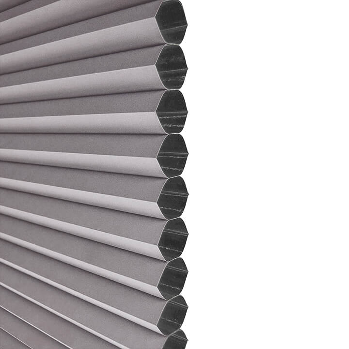 Kinna電動雙循環上下開合遮光蜂巢簾 淺灰 (Light Gray)