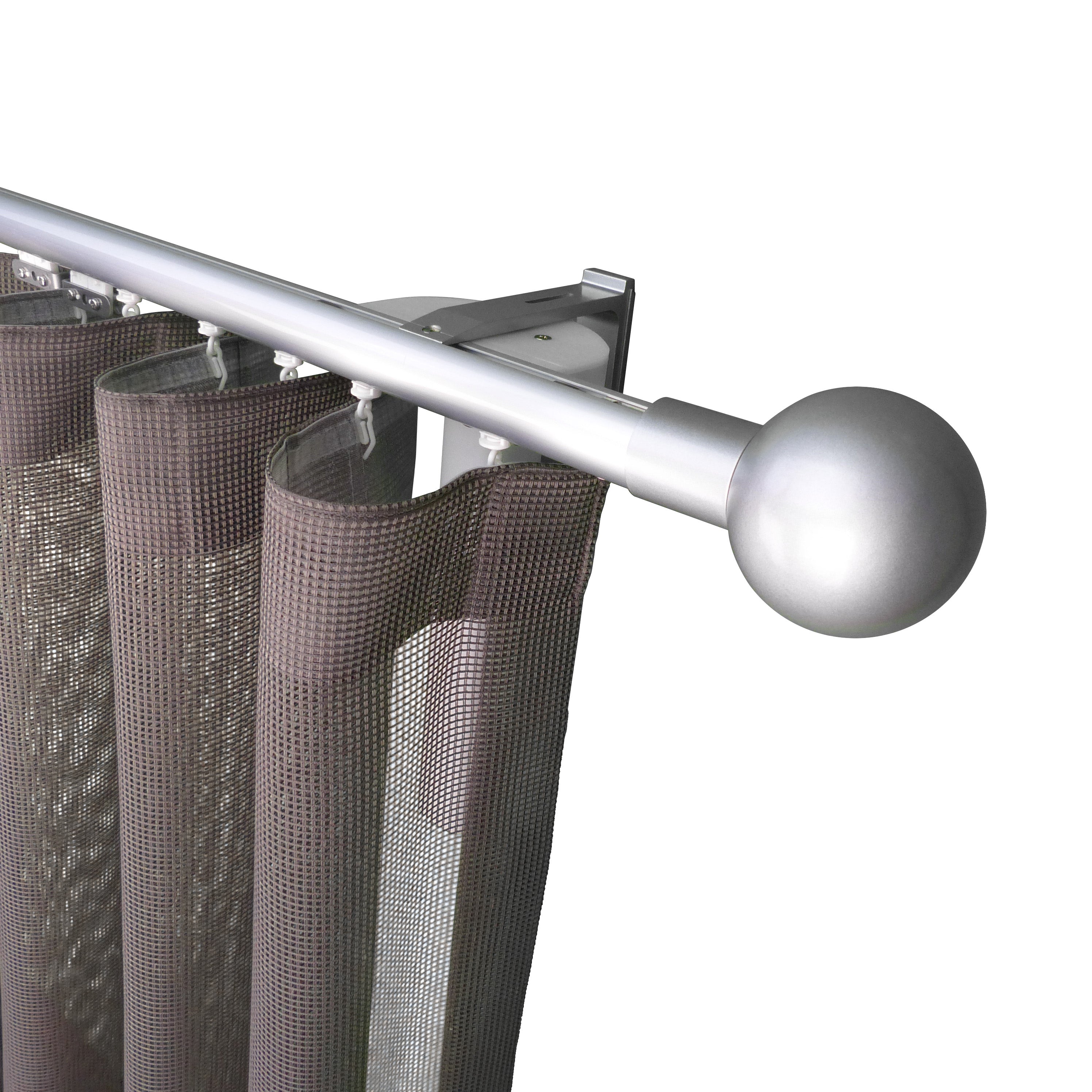 奧胡斯 Aarhus MT35 北歐鄉村系列 智慧電動窗簾軌道加窗紗組 單層 鋁本色