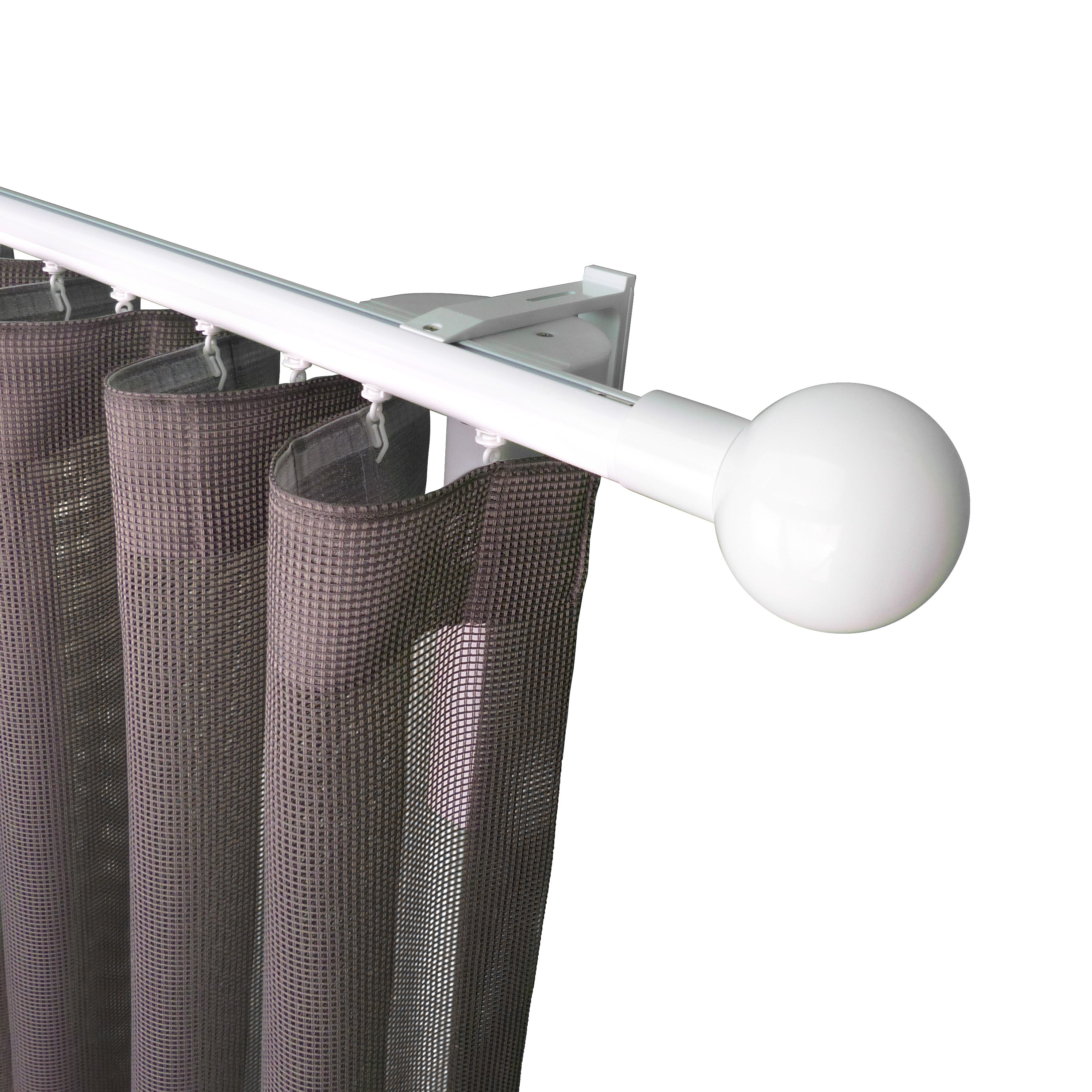 奧胡斯 Aarhus MT35 北歐鄉村系列 智慧電動窗簾軌道加窗紗組 單層 白色