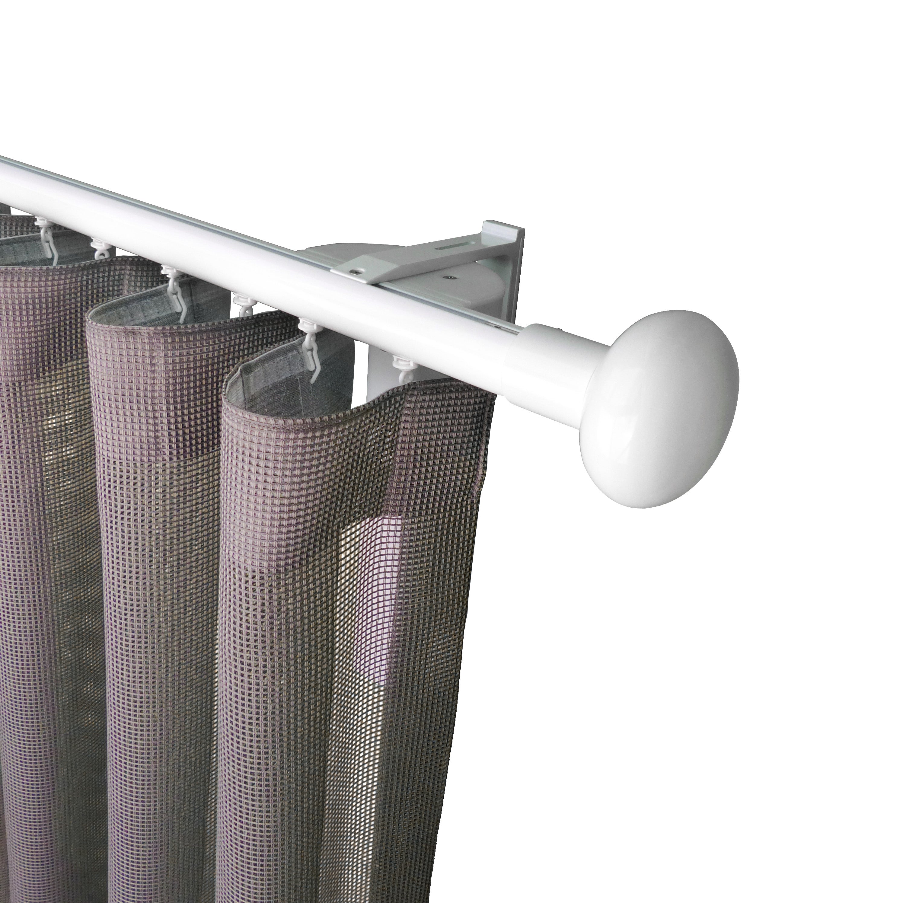 奧胡斯 Aarhus MT35 北歐鄉村系列 智慧電動窗簾軌道加窗紗組 單層 白色