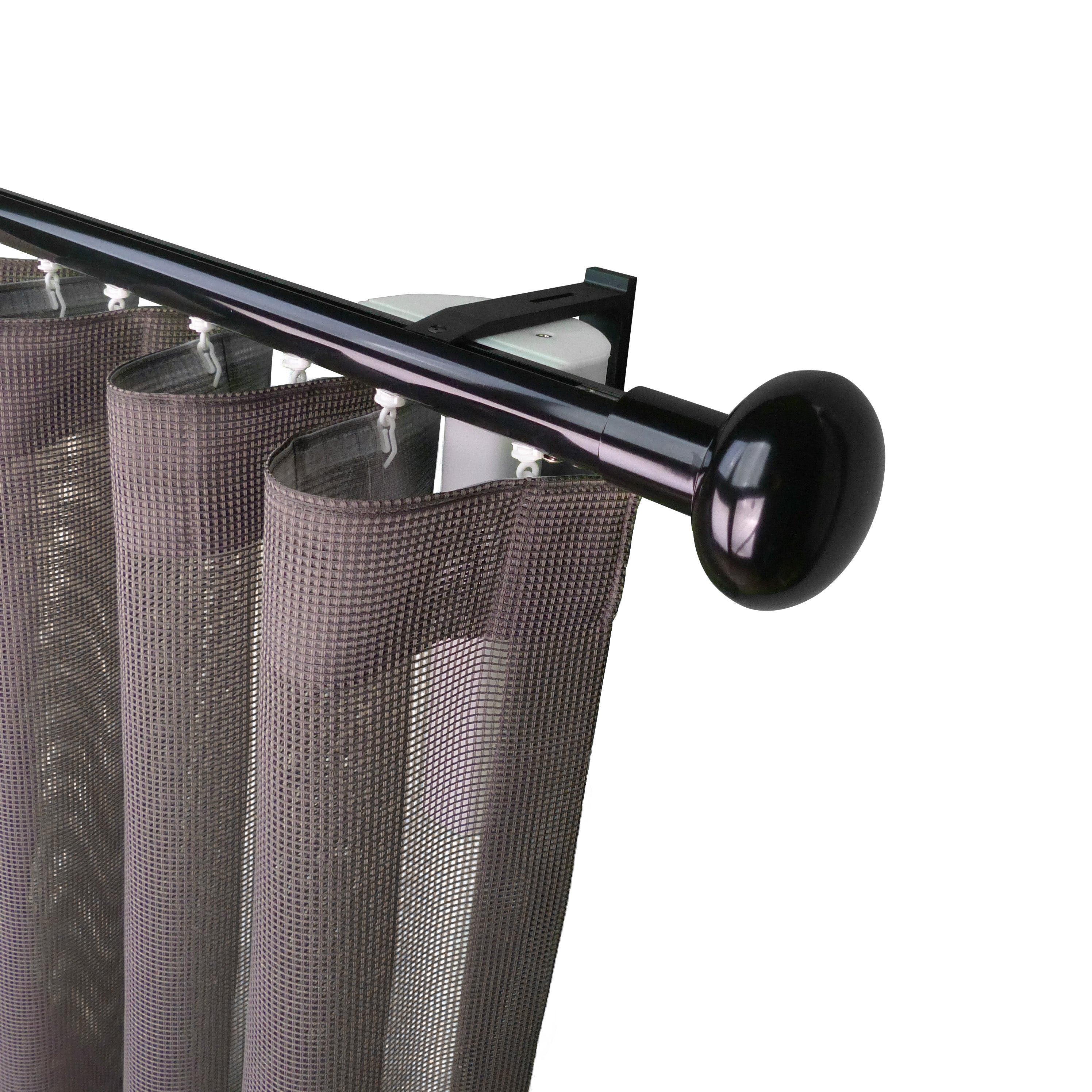 奧胡斯 Aarhus MT35 北歐鄉村系列 智慧電動窗簾軌道加窗紗組 單層 黑色