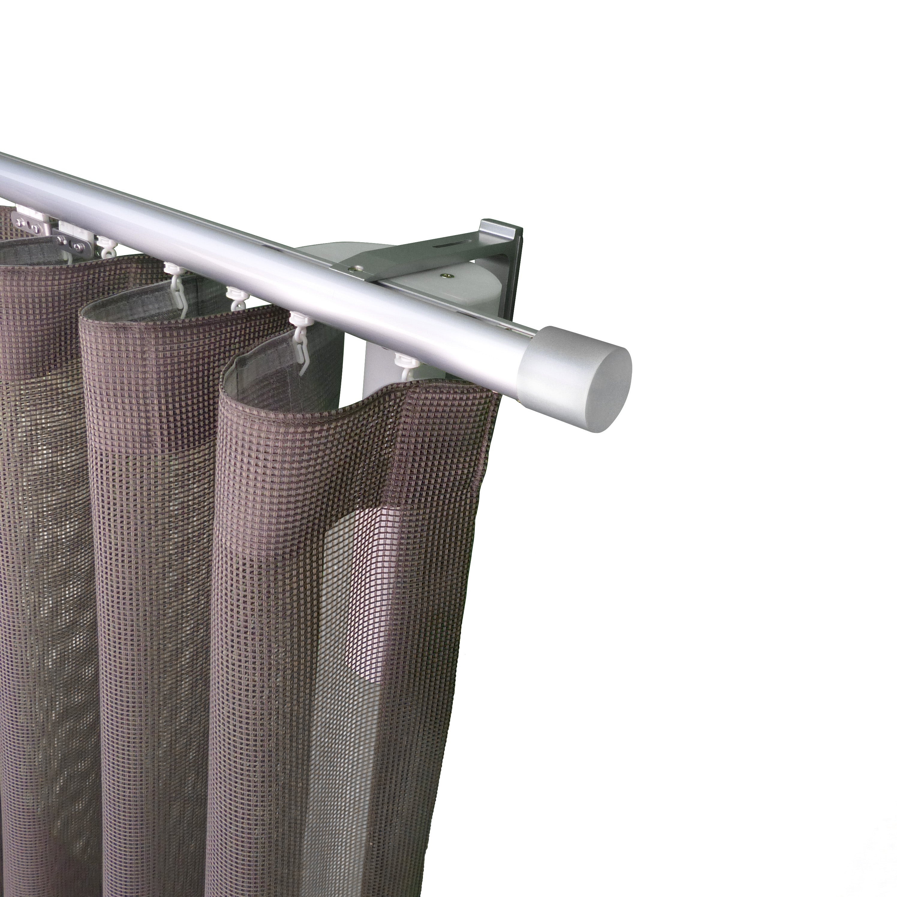 奧胡斯 Aarhus MT35 北歐鄉村系列 智慧電動窗簾軌道加窗紗組 單層 鋁本色