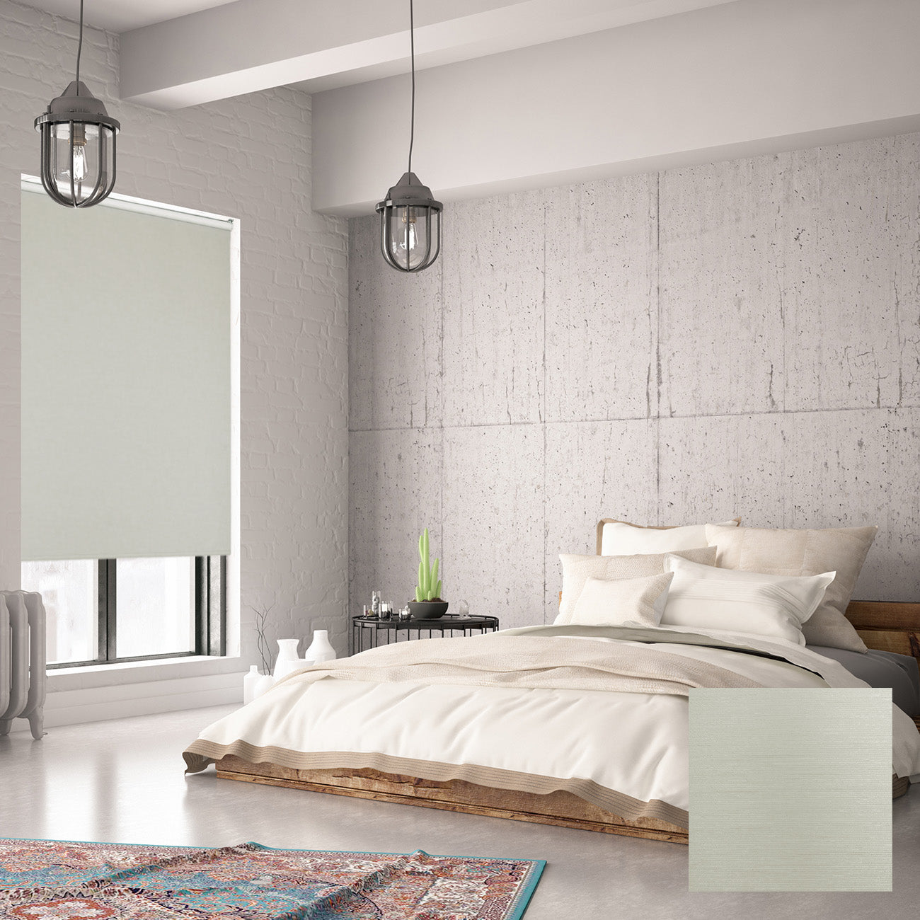 Floda 手動遮光捲簾亞麻灰 (Linen Grey)