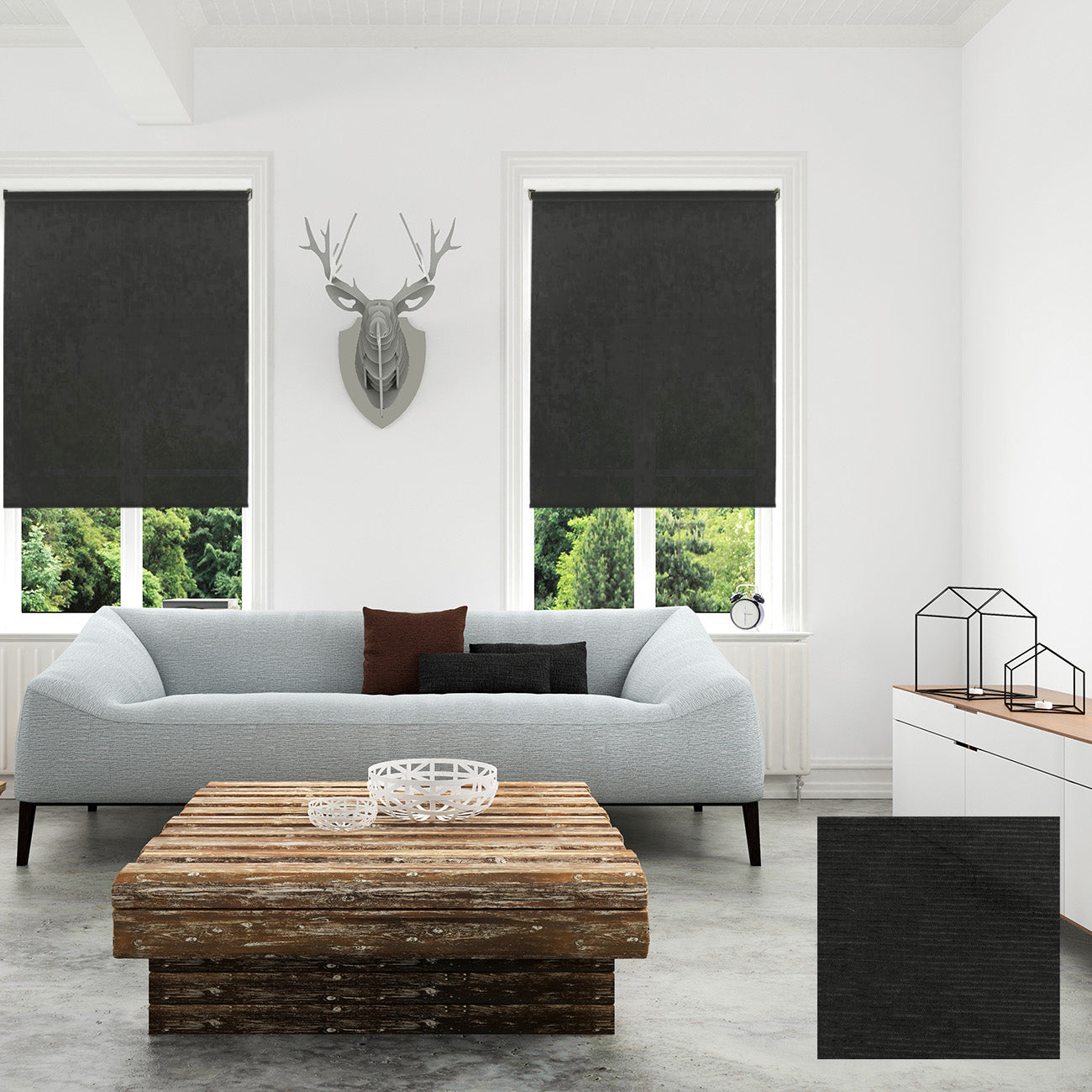 Kil 手動半透光捲簾 深夜黑 (Shadow Black)