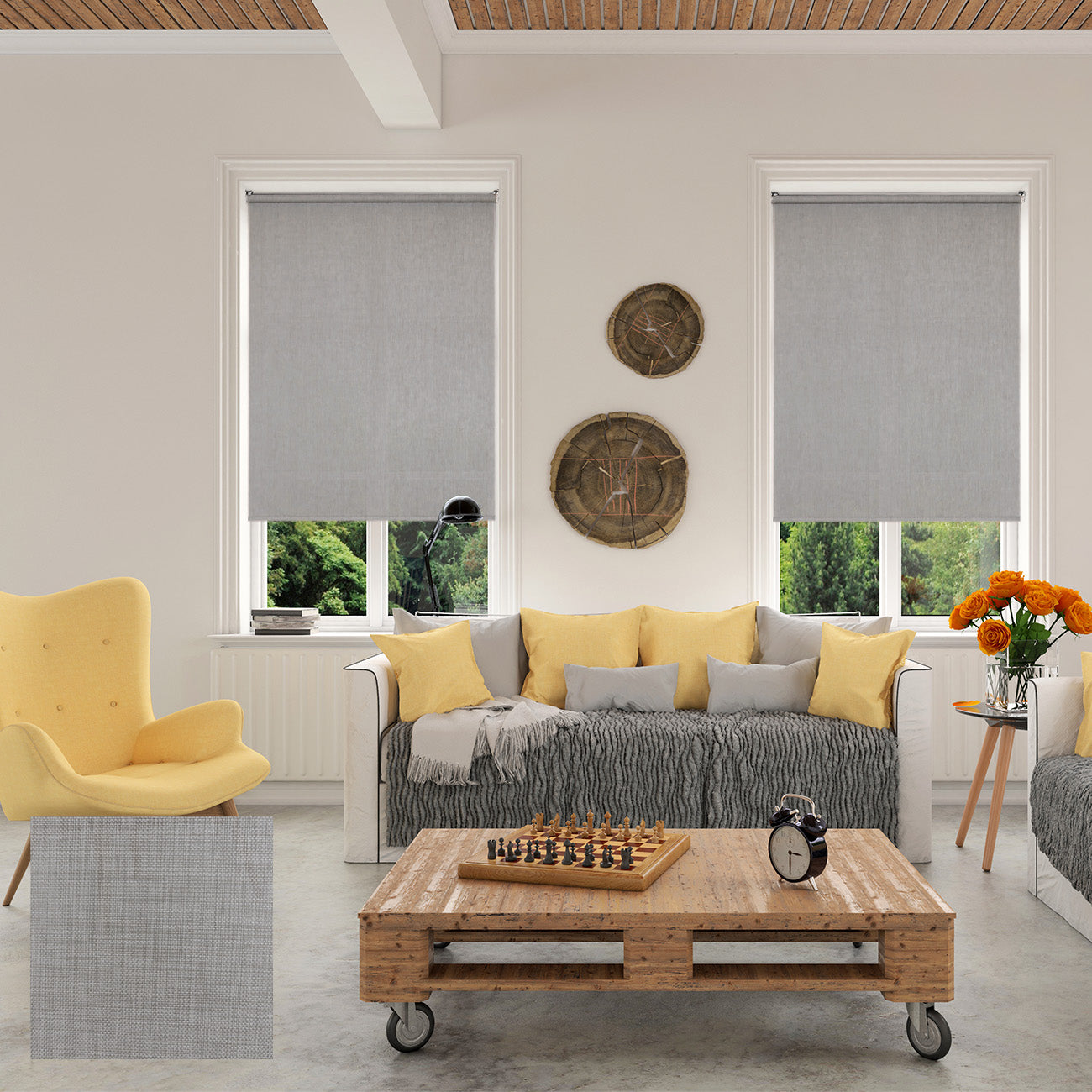 Sala 手動陽光面料捲簾 銀霧灰 (Silver Mist)