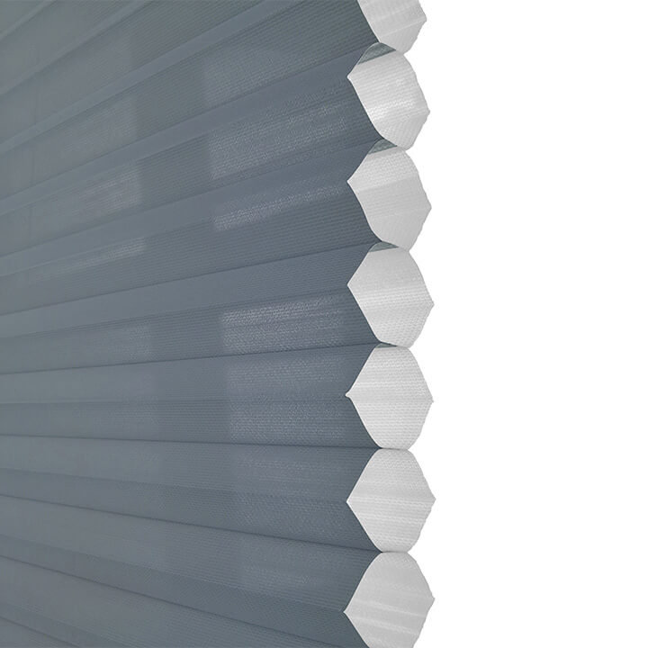 灰藍雙循環上下開合紗蜂巢簾 (Royal Gray)