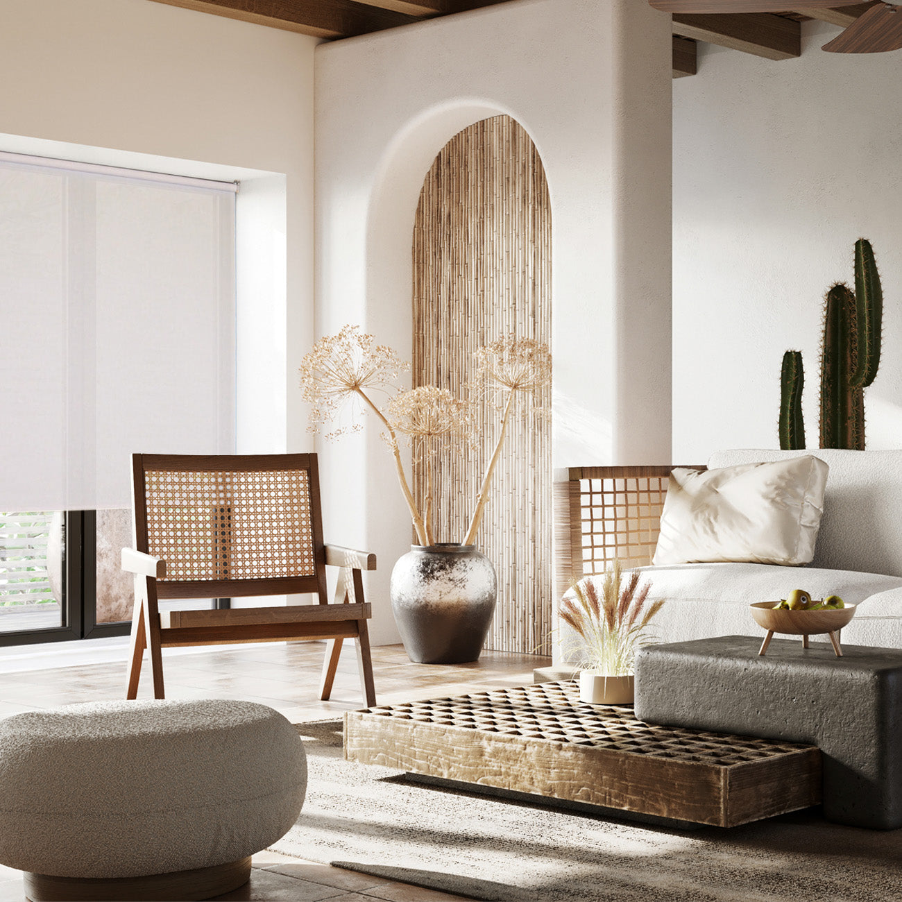 Mora 手動半透光捲簾 暮藍灰 (Moon Blue Grey)