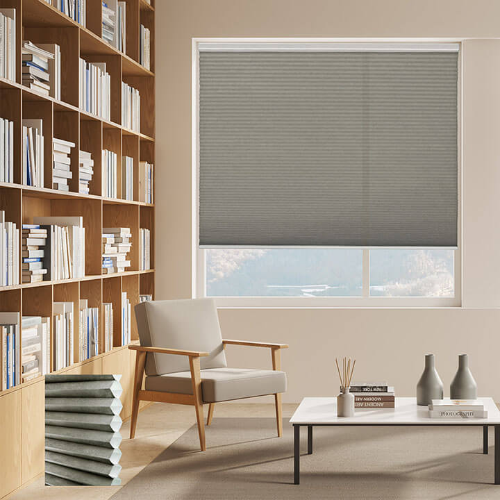 灰褐標準型手提半透光蜂巢簾 (Antique Pewter)