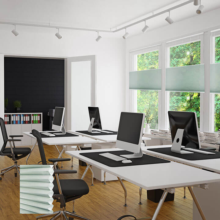 水綠手提上下開合半透光蜂巢簾 (Water Green)