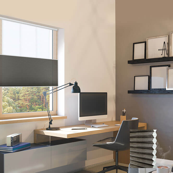 無菸煤雙循環上下開合半透光蜂巢簾 (Anthracite)