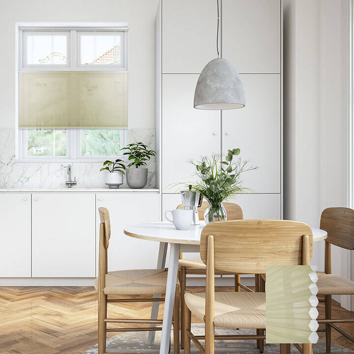 春綠電動雙循環上下開合紗蜂巢簾 (Spring Green)