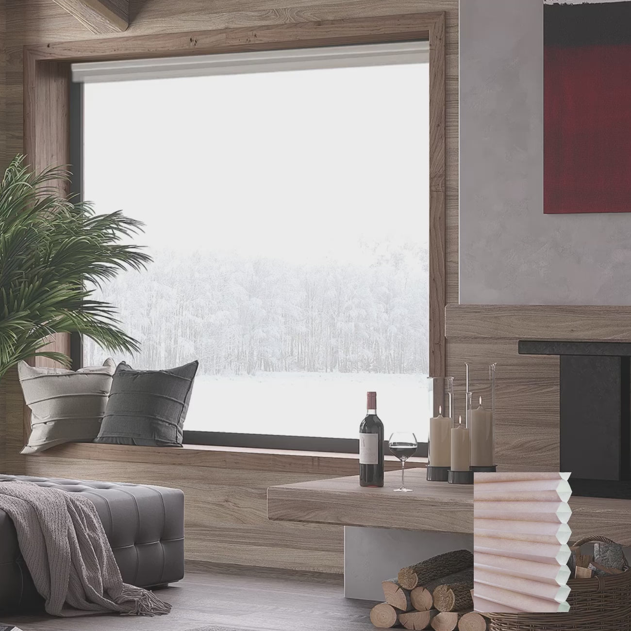 甜粉標準型手提半透光蜂巢簾 (Roseate)