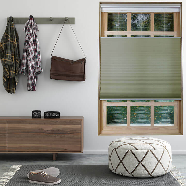 草綠雙循環上下開合半透光蜂巢簾 (Avocado)