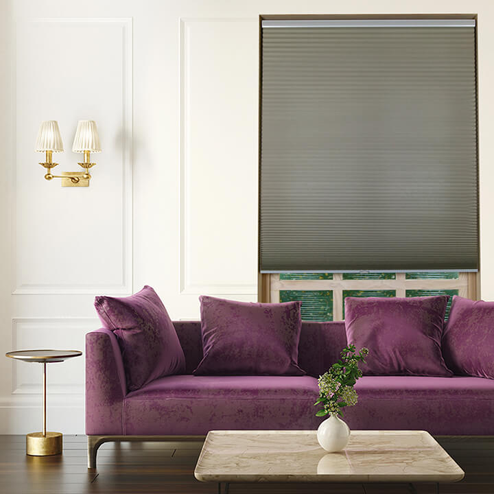 灰褐標準型手提半透光蜂巢簾 (Antique Pewter)