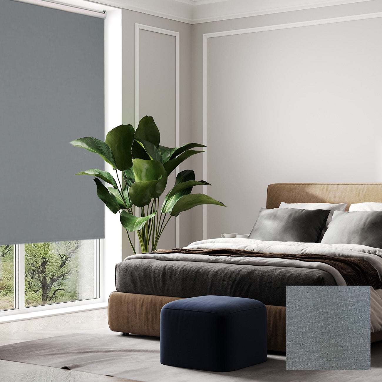 Floda 手動遮光捲簾鐵礦灰 (Graphite Grey)