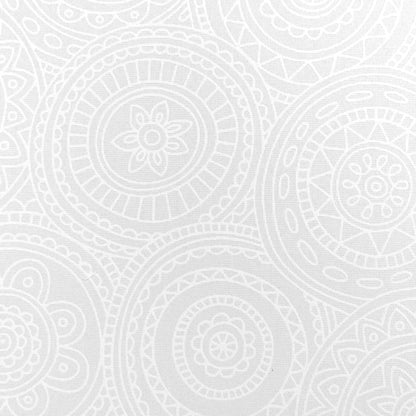 Mora 手動半透光捲簾 圓舞白 (Mandala White)