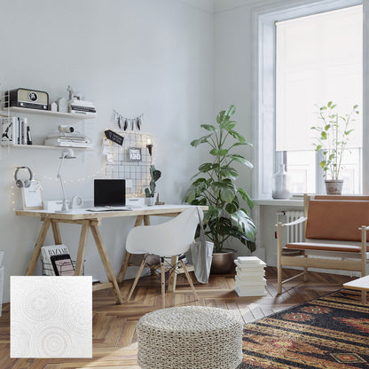 Mora 手動半透光捲簾 圓舞白 (Mandala White)