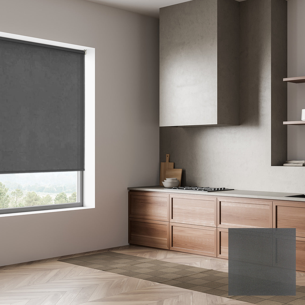 Lomma 手動紗捲簾 夜影藍灰 (Twilight Blue Grey)