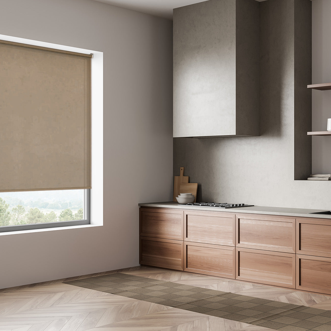 Lomma 手動紗捲簾 礦石灰 (Ash Grey)