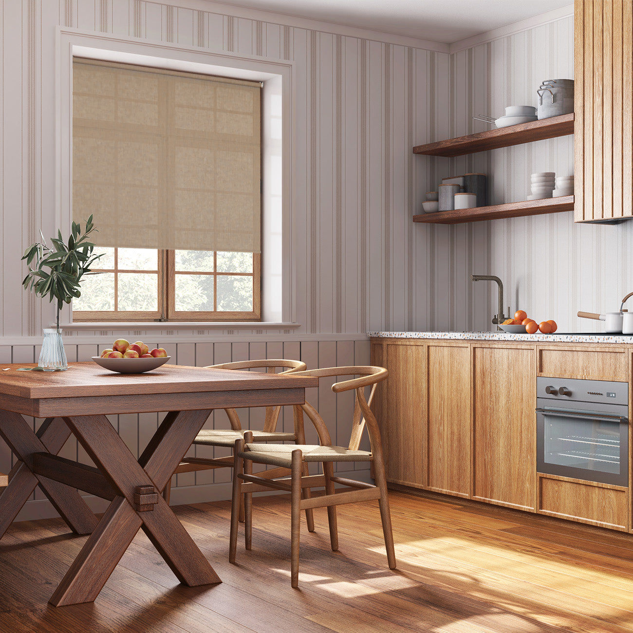 Sala 手動陽光面料捲簾 暖煙棕 (Warm Smoke)