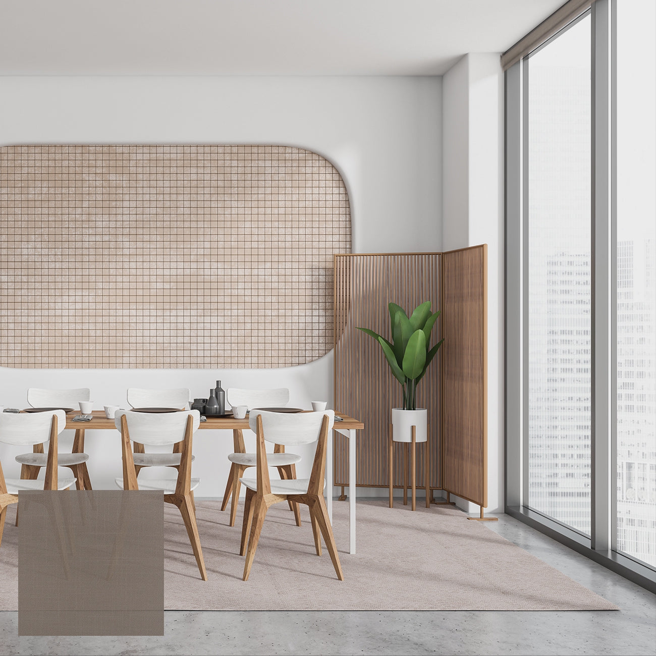 Skara 手動陽光面料捲簾 燕麥摩卡 (Oat Mocha)