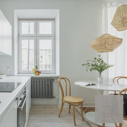 Sala 手動陽光面料捲簾 亞麻灰縱紋 (Grey Texture)