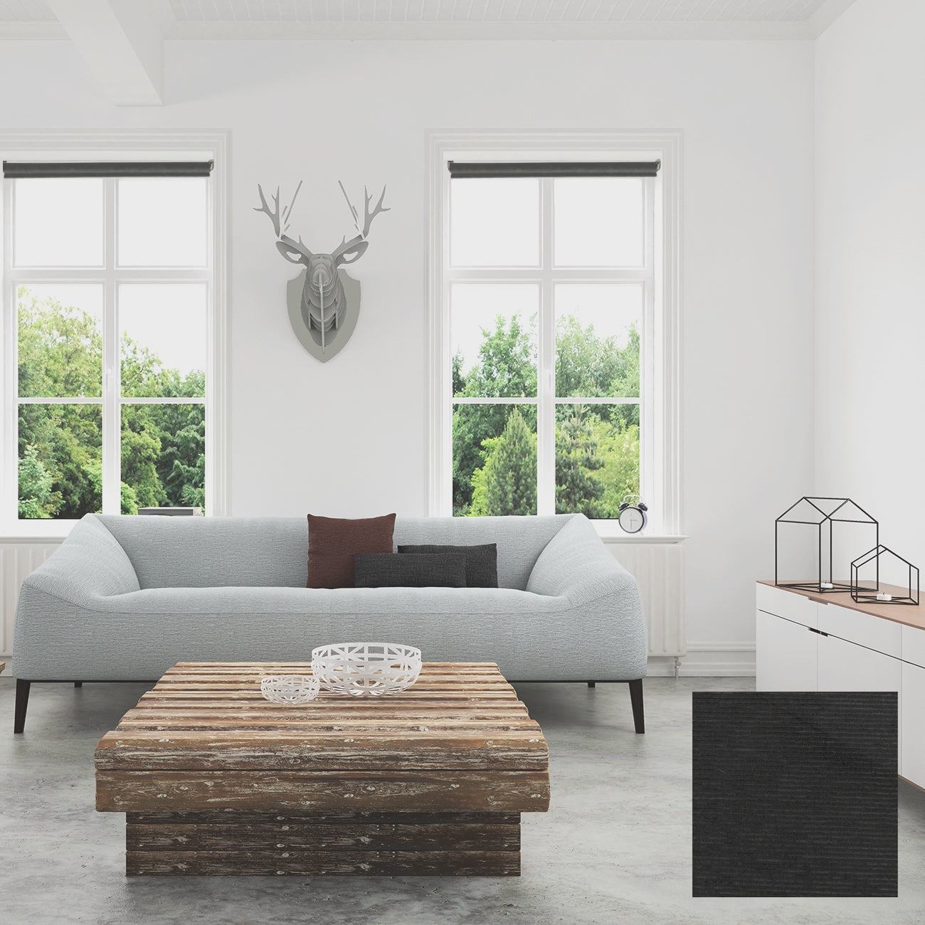 Kil 手動半透光捲簾 深夜黑 (Shadow Black)